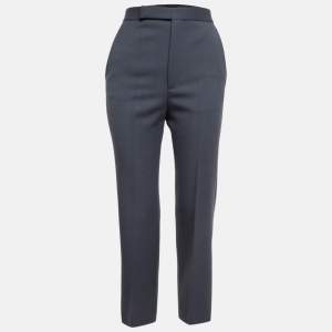 Celine Navy Grey Wool Formal Trousers S