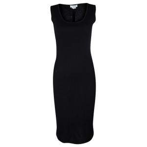 Celine Vintage Black Wool Sleeveless Bodycon Dress S