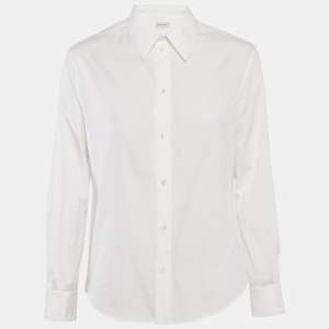 Celine White Cotton Button Front Shirt M
