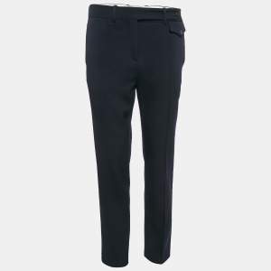 Celine Navy Blue Wool Gabardine Trousers S