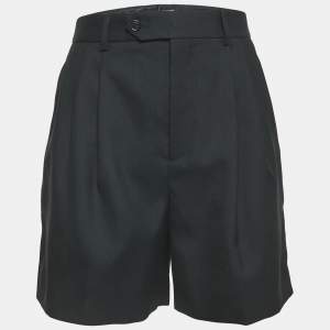 Celine Black Wool Pleated Shorts S