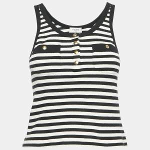 Celine Black Rib Knit Marinière Tank Top XS