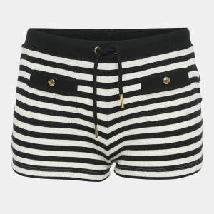Celine Black Rib Knit Marinière Shorts XS