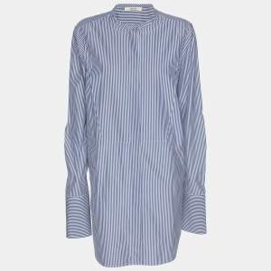 Celine Blue/White Striped Cotton Button Front Shirt M