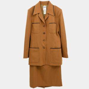 Pre Owned Celine Setup Suit Jacket Skirt Brown #42
