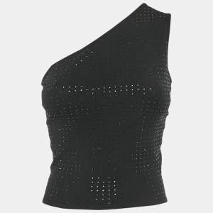 Pre Owned بلوزة سيلين أسود ترتر تريكوت كتف واحد مقاس صغير (سمول)