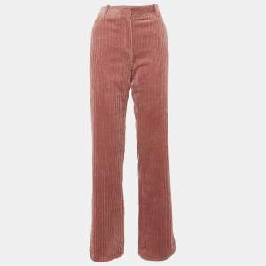 مملوكة مسبقًا Celine Pink Velvet Wide Leg Trousers M