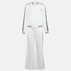 مملوكة مسبقًا Celine White Triomphe Jersey Tracksuit M/L