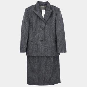 Pre Owned جاكيت بدلة وتنورة سيلين رمادي 35319/567/تانين جاي سي رقم 38