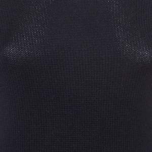 Pre Owned Celine Blue Rib Knit Turtle Neck Sweater M