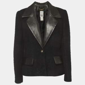 Pre Owned Celine Black Faux Trim Shearling Blazer L