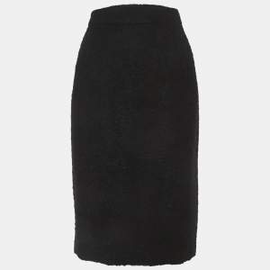 Pre Owned Celine Black Shearling Pencil Skirt L