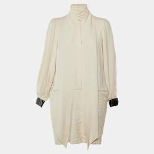 مملوكة مسبقًا Celine Cream Silk & Wool Mini Dress M