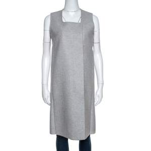 Celine Grey Felt Wool Sleeveless Structured Jacket M