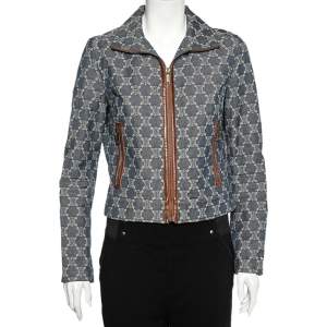 Celine Indigo Macadam Denim Zip Front Jacket M