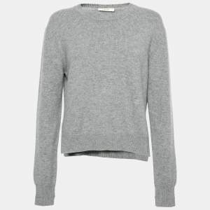 Celine Grey Cashmere Round Neck Long Sleeve Sweater M