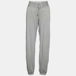 Celine Grey Jersey Logo Detail Sweatpants XL
