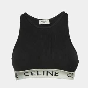 Celine Black knit Logo Tape Detailed Vest XS