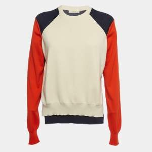 Celine Multicolor Colorblock Knit Layered Sweater M