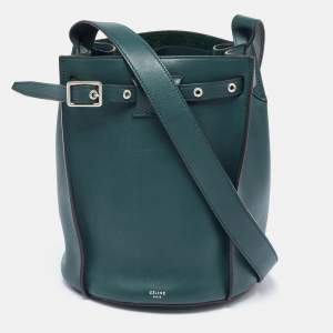 Pre Owned Celine Green Leather Big Bag Bucket Bag