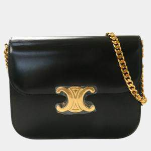 Celine Black Leather Onesize Triomphe Shoulder Bag