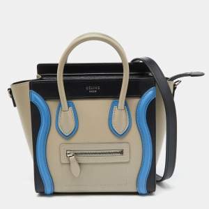 Céline Tri Color Leather Nano Luggage Tote
