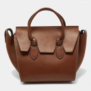 Celine Chestnut Leather Mini Tie Tote