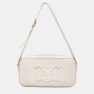 Celine Ivory Leather Triomphe Shoulder Bag