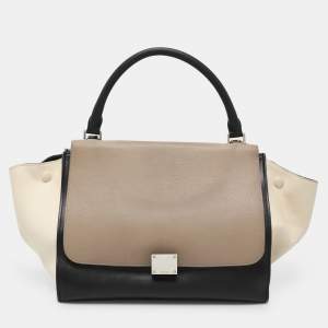 Celine Tricolor Leather Medium Trapeze Top Handle Bag