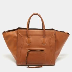 Celine Brown Leather Medium Phantom Luggage Tote