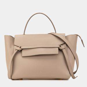 Celine Light Taupe Grained Calfskin Micro Belt Bag 