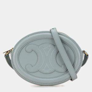 Celine Grey Cuir Triomphe Oval Crossbody Bag