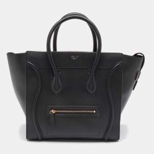 Celine Black Leather Mini Luggage Tote