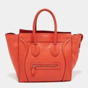 Celine Red Leather Mini Luggage Tote