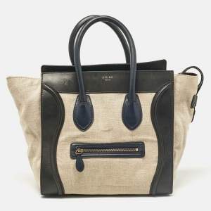 Pre Owned Celine Multicolor Canvas and Leather Mini Luggage Tote