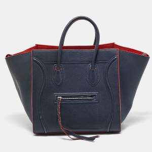 Celine Navy Blue Leather Medium Phantom Luggage Tote