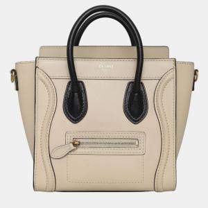 Celine Nude, Black Leather Nano Luggage Bag 