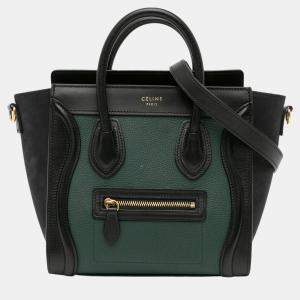 Celine Green Nano Bicolor Luggage Tote