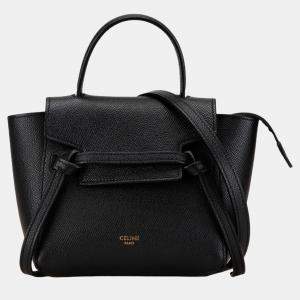 Celine Black Pico Grained Calfskin Belt Bag