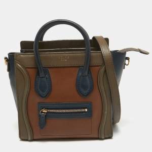 Celine Tri Color Leather Nano Luggage Tote