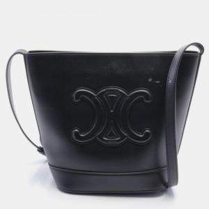 Celine Leather Black Small Bucket Cuir Triomphe Shoulder Bag