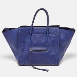 Celine Blue Leather Medium Phantom Luggage Tote