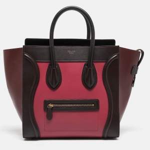 Celine Tricolor Leather Mini Luggage Tote