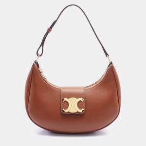 Celine Brown Leather Ava Triomphe Shoulder Bag