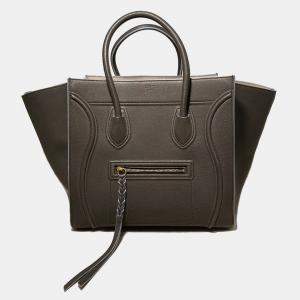 Celine Medium Grey Leather Phantom Luggage Tote