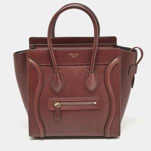 Celine Brown Leather Micro Luggage Tote