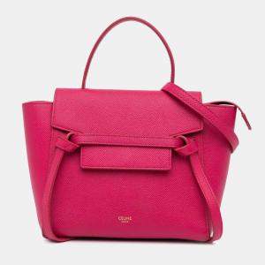 Celine Pink Nano Grained Calfskin Belt Bag