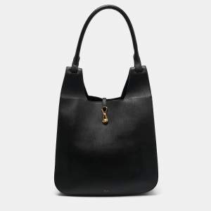 Celine Black Leather Hook Hobo