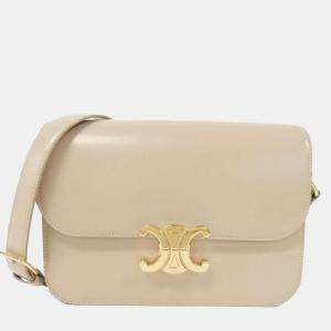 Celine Nude Leather Classic Triomphe Shoulder Bag