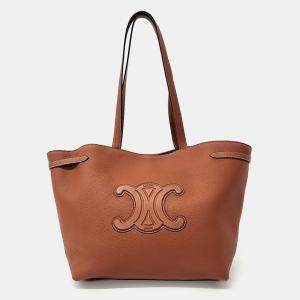 Celine Brown Leather Coeur Triomphe Anais Cabas